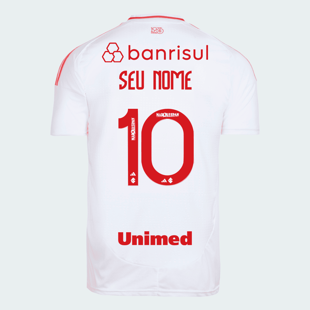 Camisa Internacional 25/26 Away Adidas Torcedor Com Patrocínios - Branca