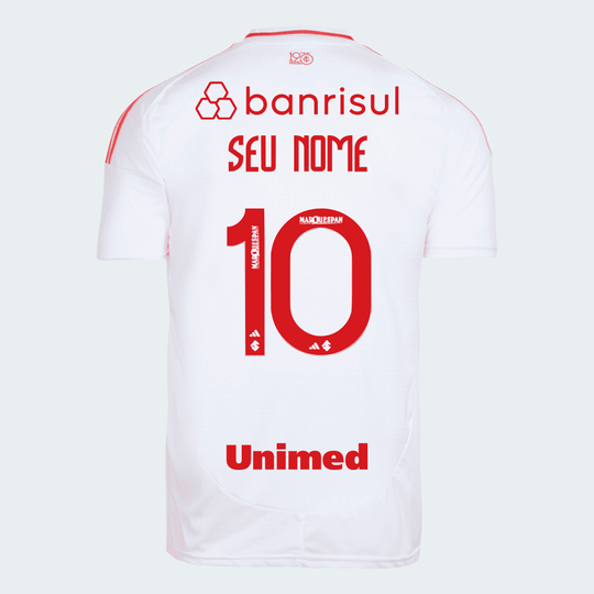 Camisa Internacional 25/26 Away Adidas Torcedor Com Patrocínios - Branca