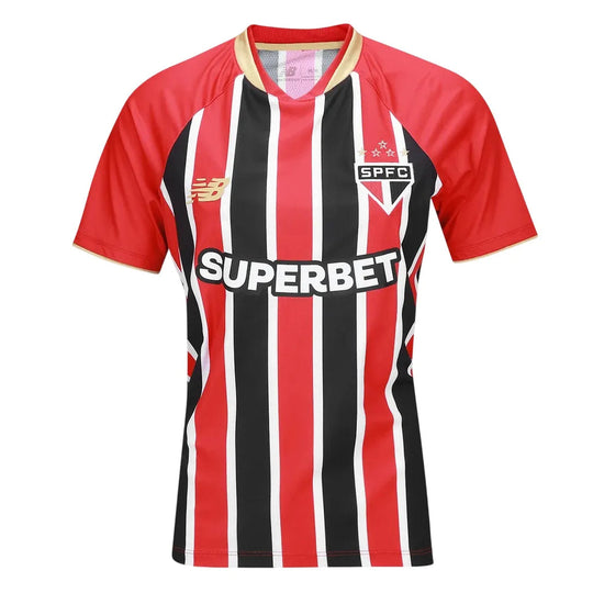 Camisa São Paulo Away Feminina 25/26 Torcedor New Balance Masculina - Vermelha e Preta