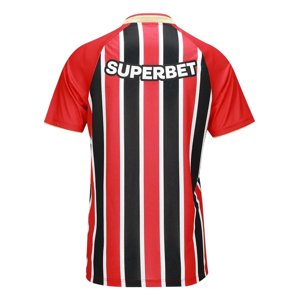 Camisa São Paulo Away Feminina 25/26 Torcedor New Balance Masculina - Vermelha e Preta