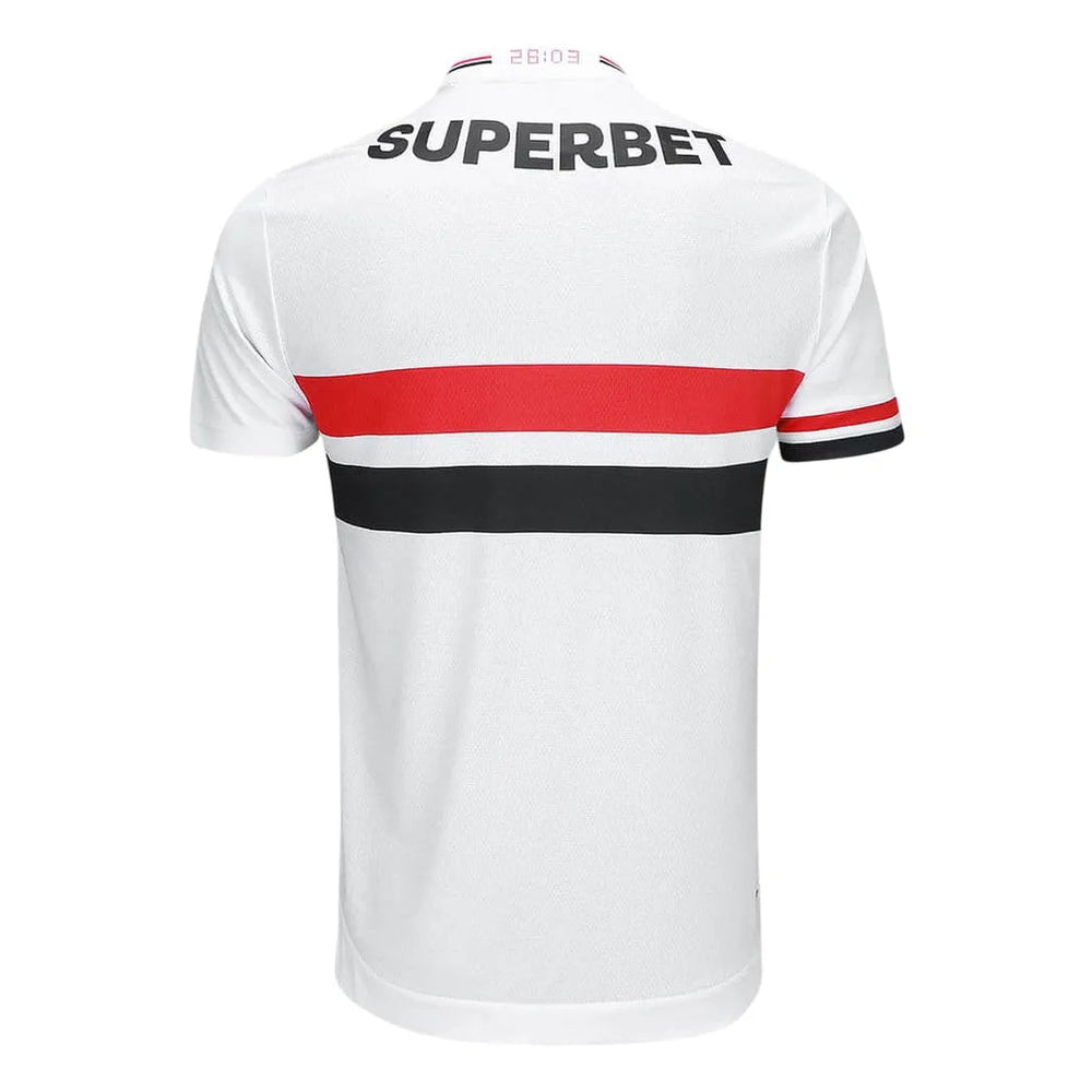Camisa São Paulo Home Masculina 25/26 Torcedor New Balance Masculina - Branco e Vermelho