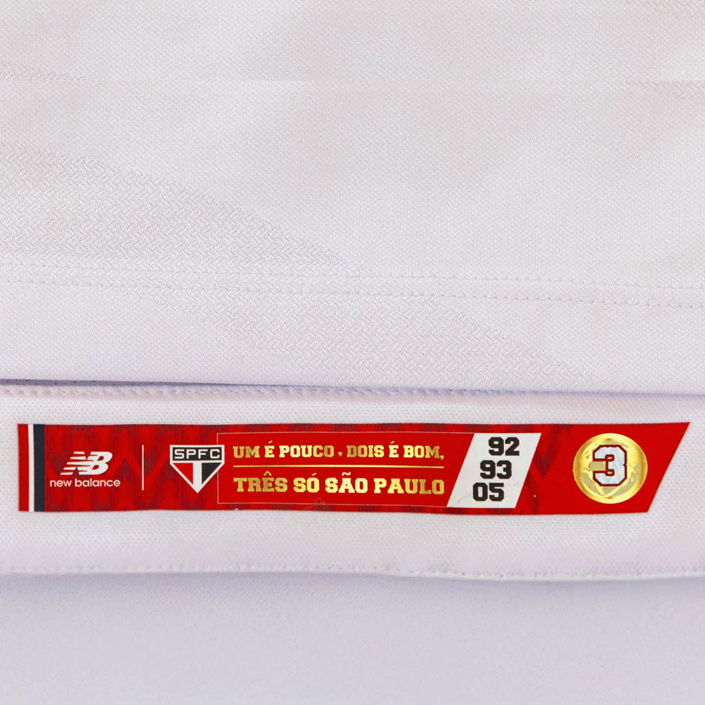 Camisa São Paulo Home Masculina 25/26 Torcedor New Balance Masculina - Branco e Vermelho