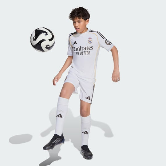 Conjunto Infantil Real Madrid 25/26 Home Adidas - Branco