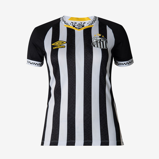 Camisa Feminina Santos 25/26 Umbro Away Torcedor - Preta e Branca