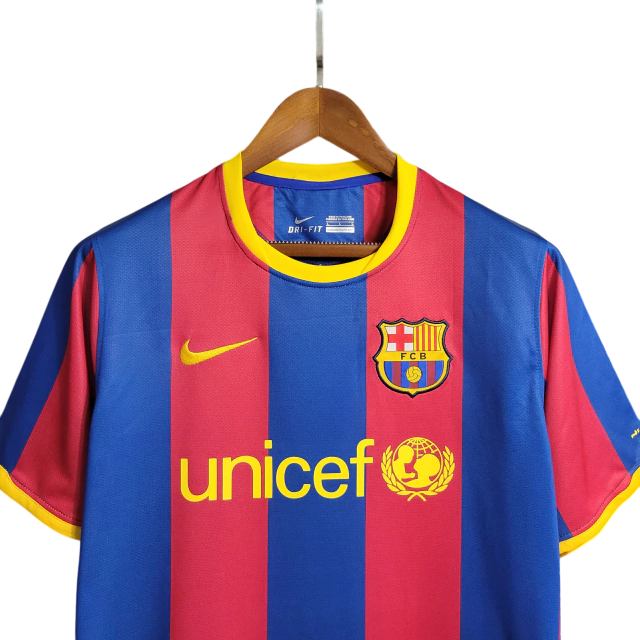 Camisa Barcelona Retrô I Home 2010/11 Torcedor Nike Masculino Vermelho e Azul