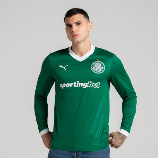 Camisa Palmeiras Manga Longa 25/26 Home Puma Torcedor - Verde