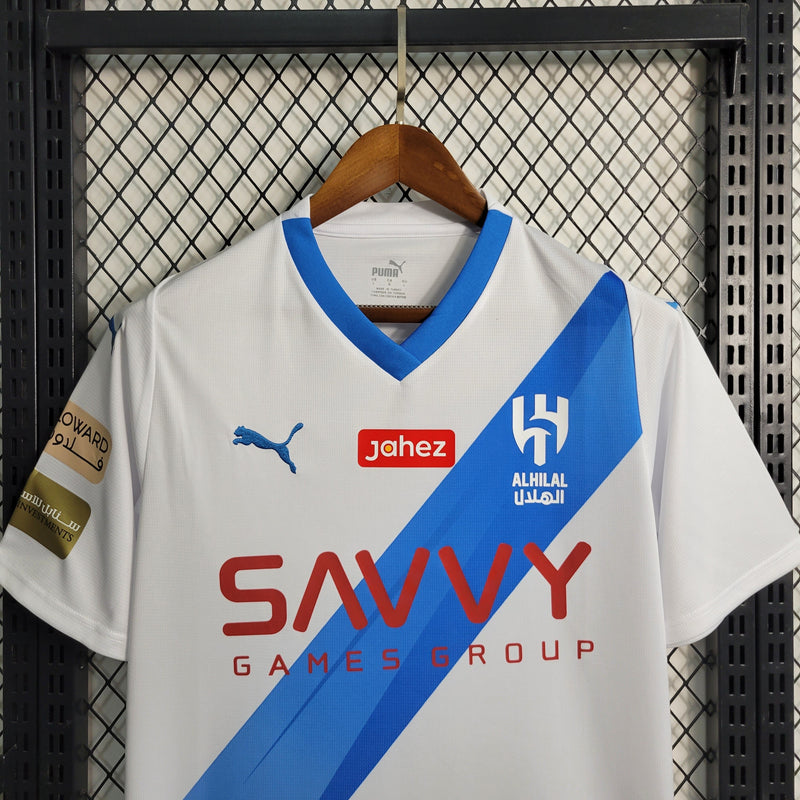 Camisa Al Hilal Away 2023/24 Torcedor - Branca e Azul