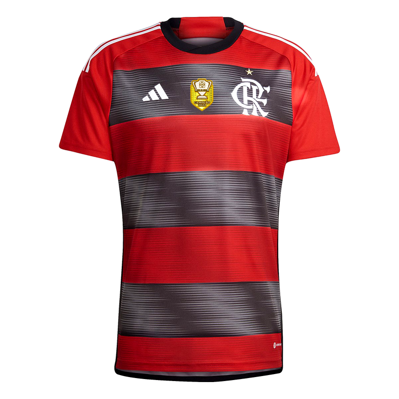 Camisa Flamengo Home 23/24 Torcedor Adidas Masculina - Vermelho e Preto