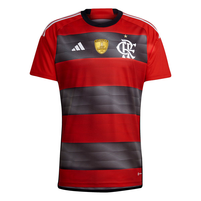 Camisa Flamengo Home 23/24 Torcedor Adidas Masculina - Vermelho e Preto