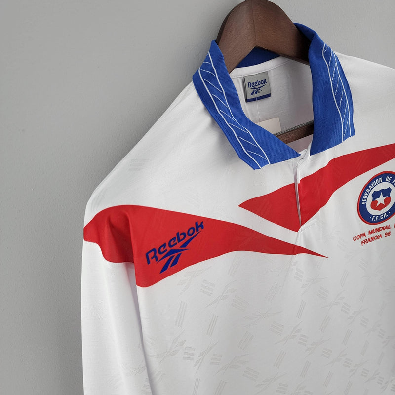 Camisa Chile Away (2) 1998 Reebok Retrô Manga Longa Masculina