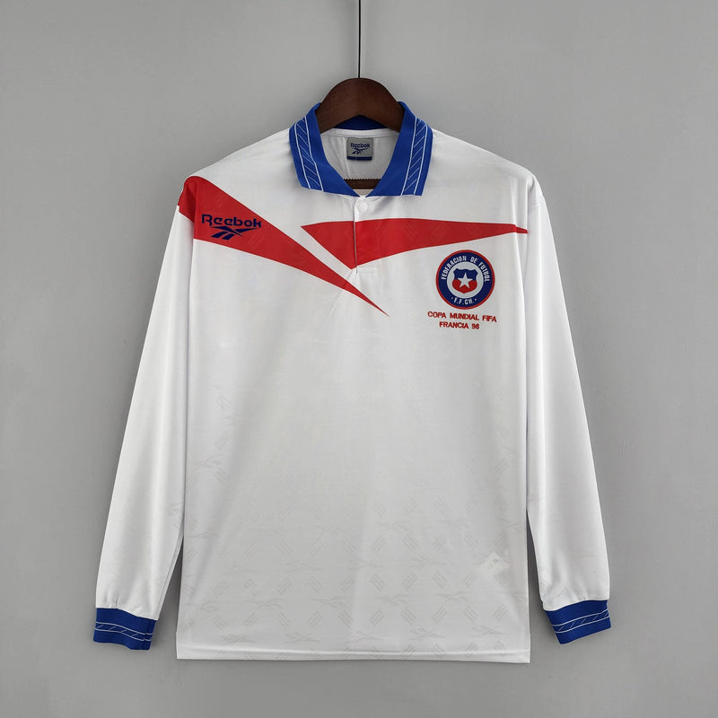 Camisa Chile Away (2) 1998 Reebok Retrô Manga Longa Masculina