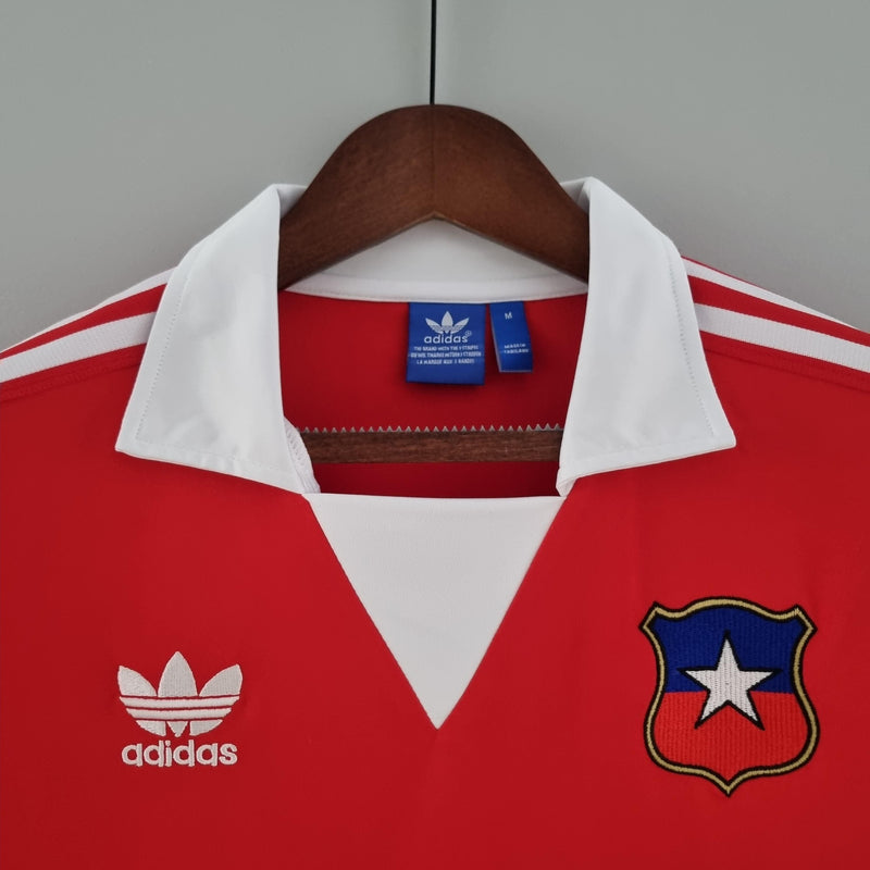 Camisa Chile Home (1) 1982 Adidas Retrô Manga Longa Masculina