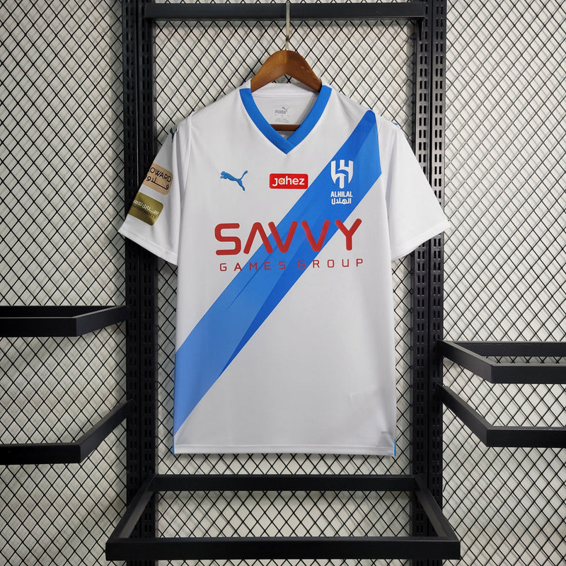 Camisa Al Hilal Away 2023/24 Torcedor - Branca e Azul